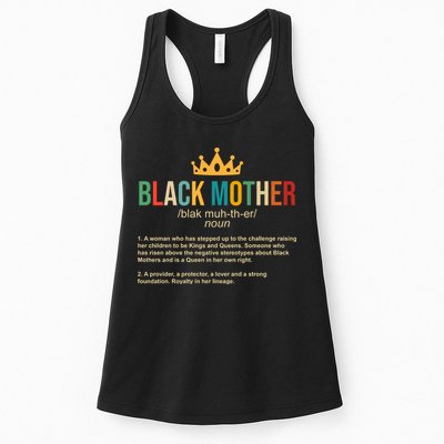 Black Mother Definition Crown Womens Tank Top