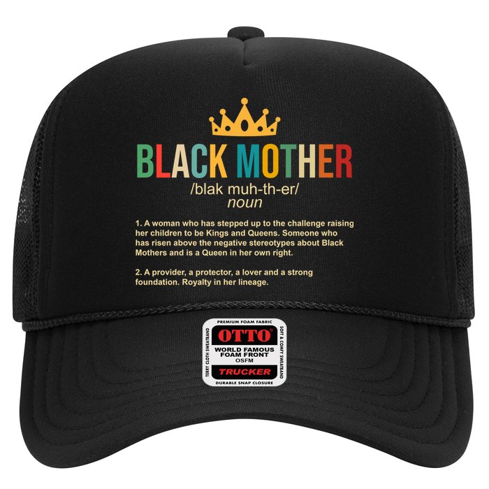 Black Mother Definition Crown Trucker Hat