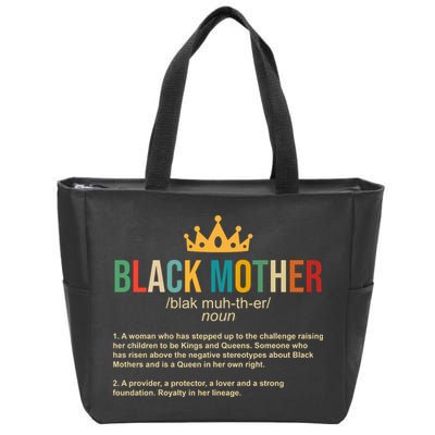 Black Mother Definition Crown Zip Tote Bag