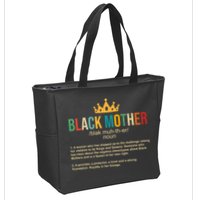 Black Mother Definition Crown Zip Tote Bag