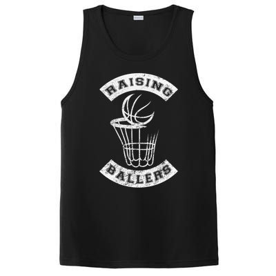 Basketball Mom Dad Mother Father Parenting Gift Raising Ballers Gift PosiCharge Competitor Tank