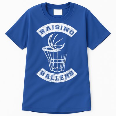 Basketball Mom Dad Mother Father Parenting Gift Raising Ballers Gift Tall T-Shirt