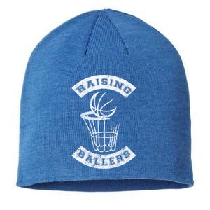 Basketball Mom Dad Mother Father Parenting Gift Raising Ballers Gift Sustainable Beanie