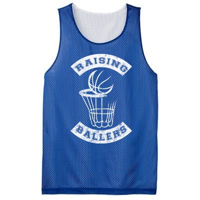 Basketball Mom Dad Mother Father Parenting Gift Raising Ballers Gift Mesh Reversible Basketball Jersey Tank