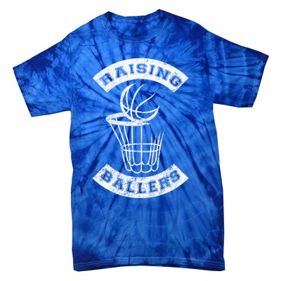 Basketball Mom Dad Mother Father Parenting Gift Raising Ballers Gift Tie-Dye T-Shirt