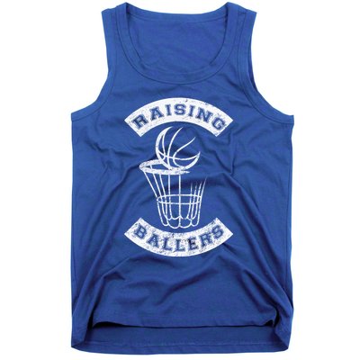 Basketball Mom Dad Mother Father Parenting Gift Raising Ballers Gift Tank Top