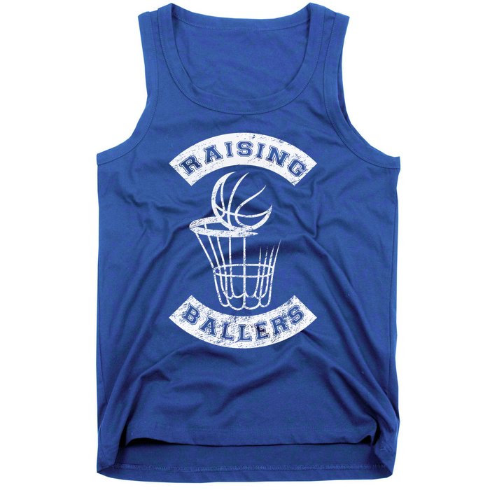 Basketball Mom Dad Mother Father Parenting Gift Raising Ballers Gift Tank Top