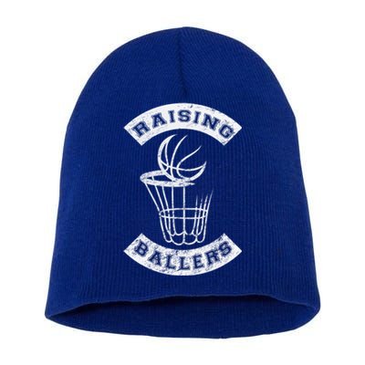 Basketball Mom Dad Mother Father Parenting Gift Raising Ballers Gift Short Acrylic Beanie