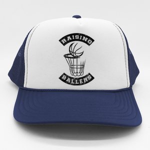 Basketball Mom Dad Mother Father Parenting Gift Raising Ballers Gift Trucker Hat