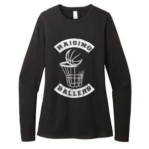 Basketball Mom Dad Mother Father Parenting Funny Gift Raising Ballers Funny Gift Womens CVC Long Sleeve Shirt