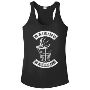 Basketball Mom Dad Mother Father Parenting Funny Gift Raising Ballers Funny Gift Ladies PosiCharge Competitor Racerback Tank