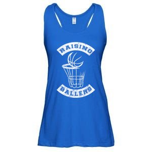 Basketball Mom Dad Mother Father Parenting Funny Gift Raising Ballers Funny Gift Ladies Essential Flowy Tank