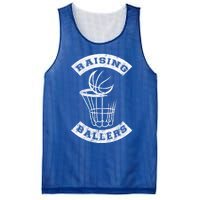 Basketball Mom Dad Mother Father Parenting Funny Gift Raising Ballers Funny Gift Mesh Reversible Basketball Jersey Tank