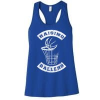 Basketball Mom Dad Mother Father Parenting Funny Gift Raising Ballers Funny Gift Women's Racerback Tank