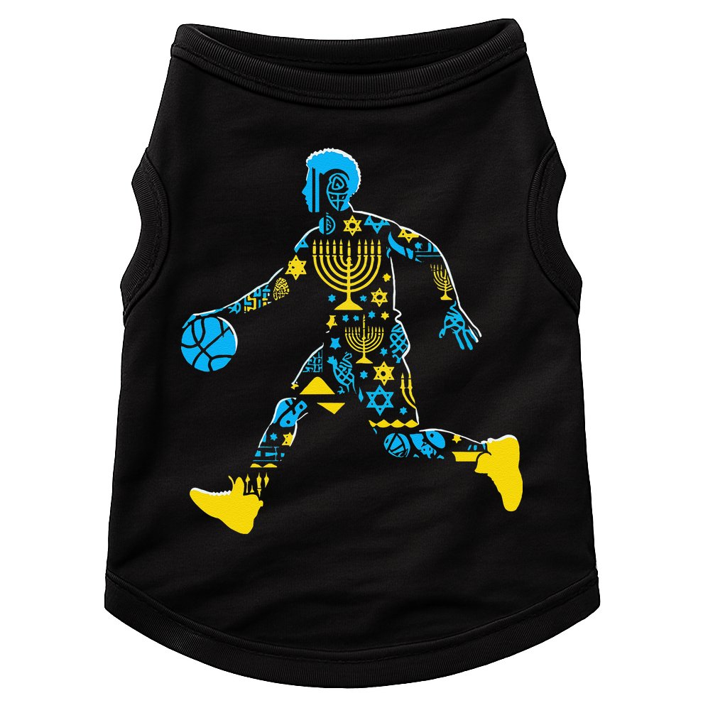 Basketball Menorah Dreidel Jewish Hanukkah Doggie Tank
