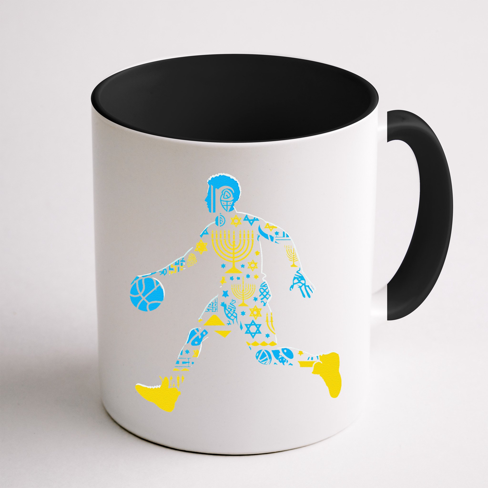 Basketball Menorah Dreidel Jewish Hanukkah Mug