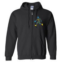 Basketball Menorah Dreidel Jewish Hanukkah Full Zip Hoodie