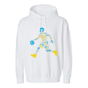 Basketball Menorah Dreidel Jewish Hanukkah Garment-Dyed Fleece Hoodie