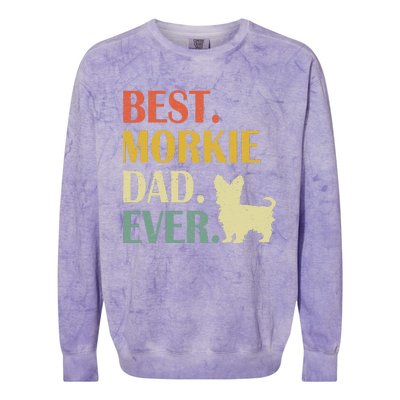 Best Morkie Dog Dad Ever Fathers Day Colorblast Crewneck Sweatshirt