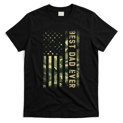 Best Military Dad Ever American Flag Fathers Day T-Shirt