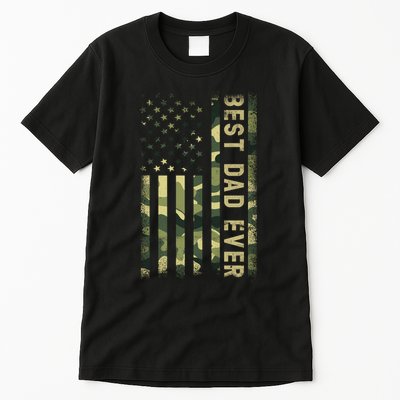 Best Military Dad Ever American Flag Fathers Day Tall T-Shirt