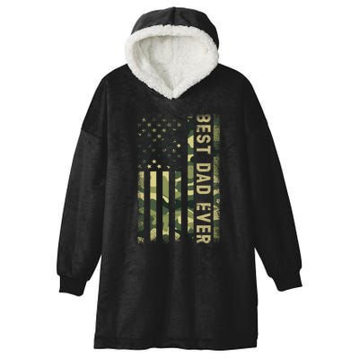 Best Military Dad Ever American Flag Fathers Day Hooded Wearable Blanket