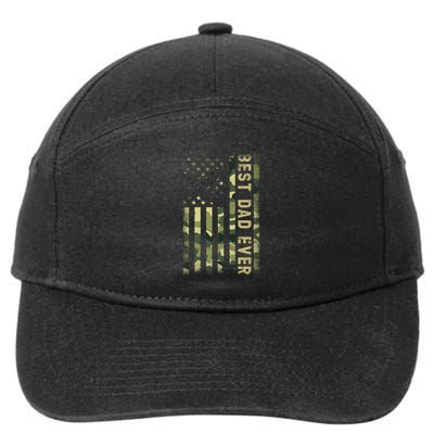Best Military Dad Ever American Flag Fathers Day 7-Panel Snapback Hat