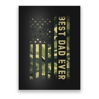 Best Military Dad Ever American Flag Fathers Day Poster