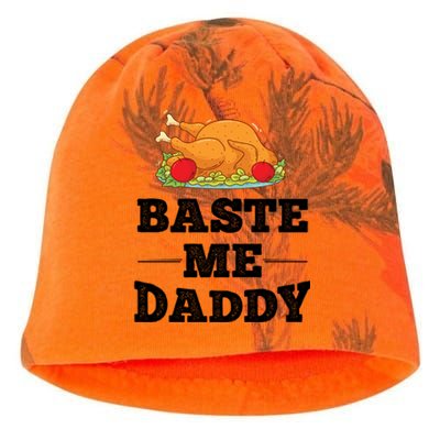 Baste Me Daddy Turkey Funny Thanksgiving Funny Gift Cute Gift Kati - Camo Knit Beanie