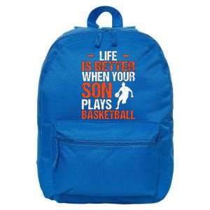 Basketball Mom Dad Loud Proud Team Player Heart Gym Basket Cool Gift 16 in Basic Backpack