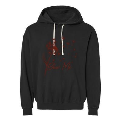 Blow Me Dandelion Funny Garment-Dyed Fleece Hoodie