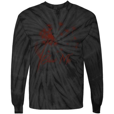 Blow Me Dandelion Funny Tie-Dye Long Sleeve Shirt