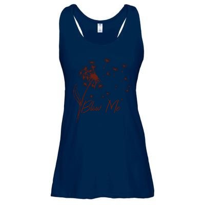 Blow Me Dandelion Funny Ladies Essential Flowy Tank