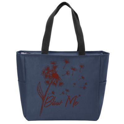 Blow Me Dandelion Funny Zip Tote Bag