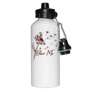 Blow Me Dandelion Funny Aluminum Water Bottle