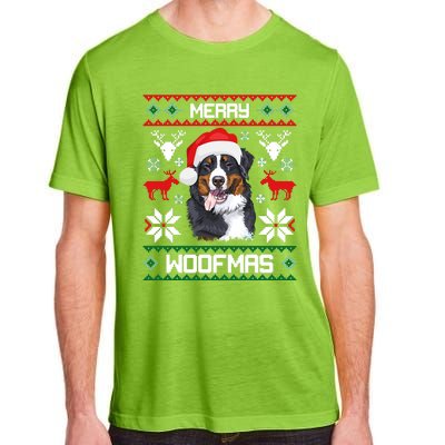 Bernese Mountain Dog Gift For Merry Christmas Woofmas Berner Adult ChromaSoft Performance T-Shirt