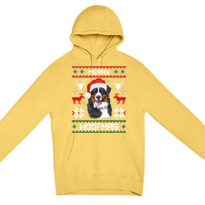 Bernese Mountain Dog Gift For Merry Christmas Woofmas Berner Premium Pullover Hoodie