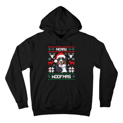 Bernese Mountain Dog Gift For Merry Christmas Woofmas Berner Hoodie