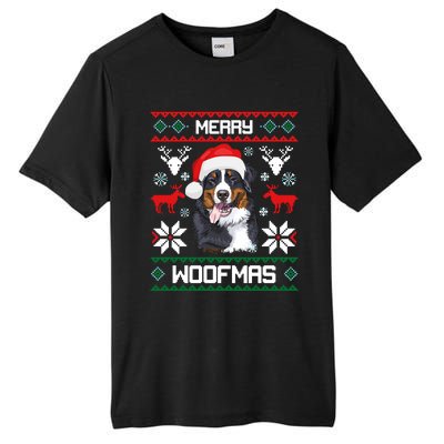 Bernese Mountain Dog Gift For Merry Christmas Woofmas Berner Tall Fusion ChromaSoft Performance T-Shirt