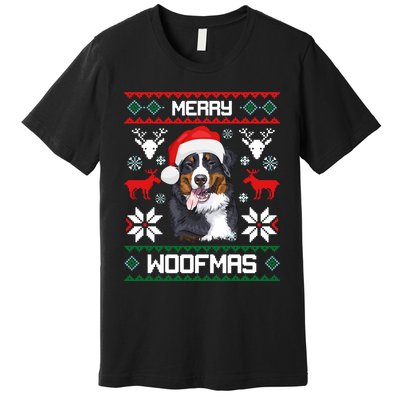 Bernese Mountain Dog Gift For Merry Christmas Woofmas Berner Premium T-Shirt