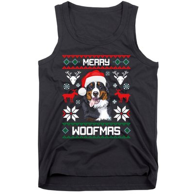 Bernese Mountain Dog Gift For Merry Christmas Woofmas Berner Tank Top