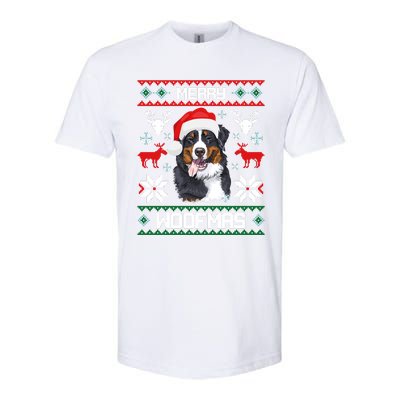 Bernese Mountain Dog Gift For Merry Christmas Woofmas Berner Softstyle CVC T-Shirt