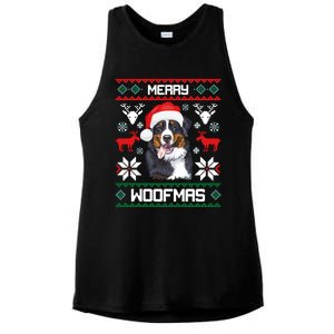 Bernese Mountain Dog Gift For Merry Christmas Woofmas Berner Ladies PosiCharge Tri-Blend Wicking Tank