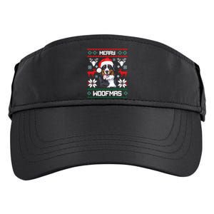 Bernese Mountain Dog Gift For Merry Christmas Woofmas Berner Adult Drive Performance Visor