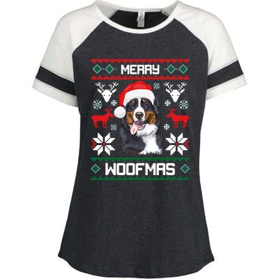 Bernese Mountain Dog Gift For Merry Christmas Woofmas Berner Enza Ladies Jersey Colorblock Tee