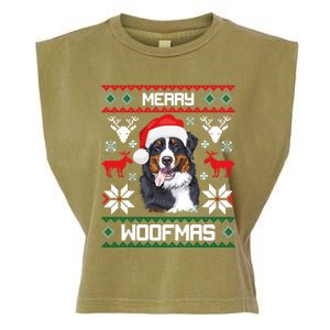 Bernese Mountain Dog Gift For Merry Christmas Woofmas Berner Garment-Dyed Women's Muscle Tee