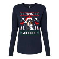 Bernese Mountain Dog Gift For Merry Christmas Woofmas Berner Womens Cotton Relaxed Long Sleeve T-Shirt