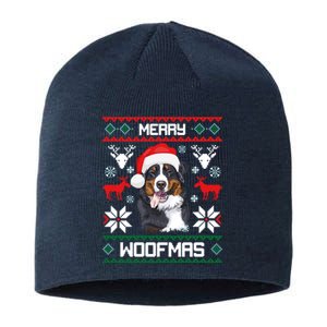 Bernese Mountain Dog Gift For Merry Christmas Woofmas Berner Sustainable Beanie