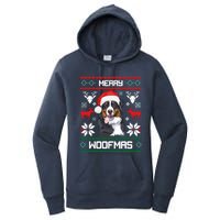 Bernese Mountain Dog Gift For Merry Christmas Woofmas Berner Women's Pullover Hoodie