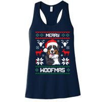 Bernese Mountain Dog Gift For Merry Christmas Woofmas Berner Women's Racerback Tank